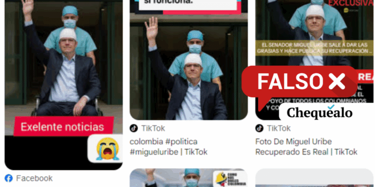 ¿Difundieron una fotografía de Miguel Uribe Turbay en la que le daban el alta médica en julio de 2025?