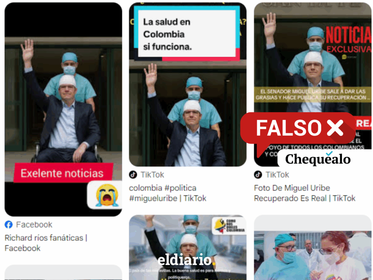 ¿Difundieron una fotografía de Miguel Uribe Turbay en la que le daban el alta médica en julio de 2025?