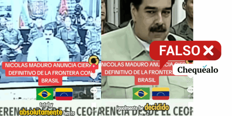 ¿Nicolás Maduro anunció el cierre de la frontera terrestre con Brasil en julio de 2025?