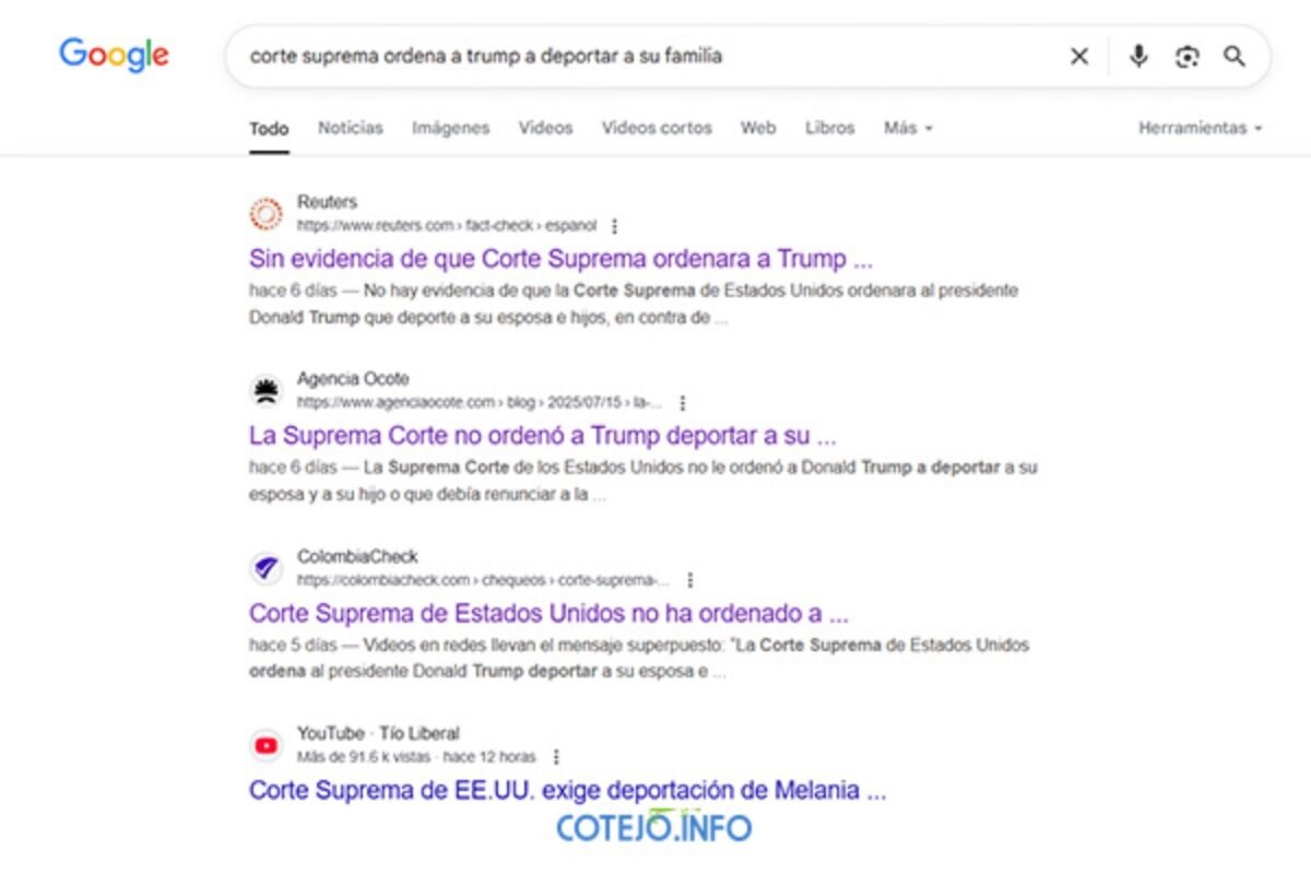 ¿La Corte Suprema de EE UU ordenó a Donald Trump que deportara a su familia?