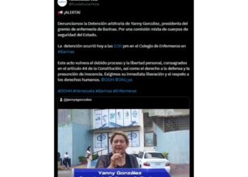 Fundehullan denunció la detención de la presidenta del gremio de enfermería de Barinas