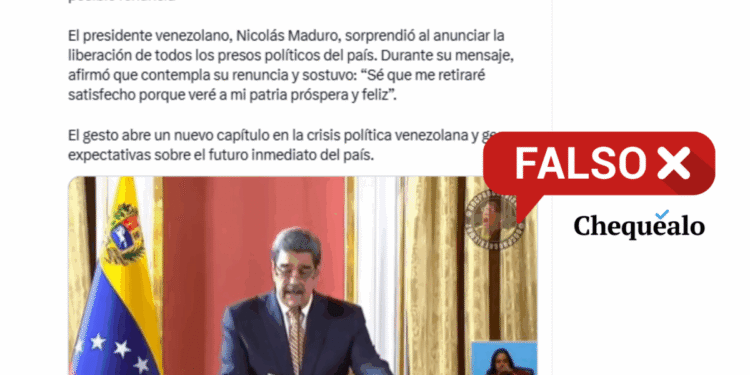 ¿Nicolás Maduro anunció la liberación de todos los presos políticos en Venezuela?