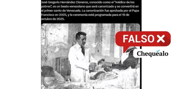 ¿Es real la foto de José Gregorio Hernández atendiendo a un paciente?