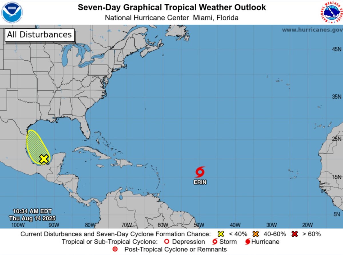 Tormenta tropical Erin se fortalece y podría convertirse en el primer huracán de la temporada