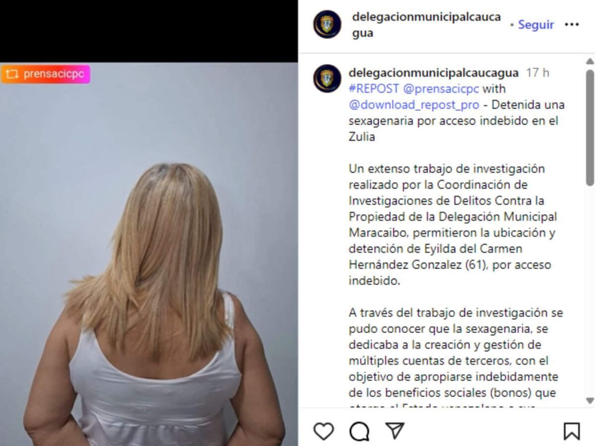 Detuvieron a mujer en Zulia por presuntamente cobrar bonos del Sistema Patria de migrantes y personas muertas