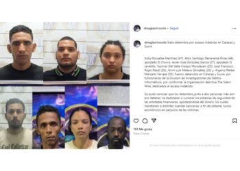 Detuvieron a siete personas en Caracas y Sucre por presuntamente vulnerar sistemas bancarios