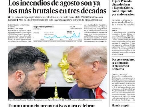 Trump se muestra dispuesto a prestar apoyo aéreo a Ucrania tras una hipotética paz con Rusia