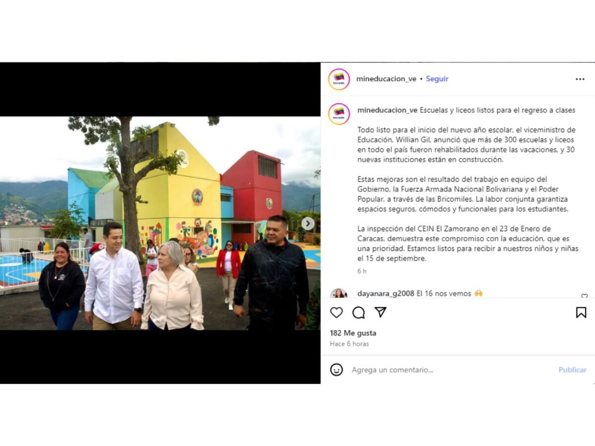 El Ministerio de Educación reiteró en sus redes sociales el 8 de septiembre 