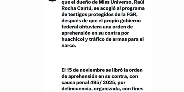 Fiscalía de México confirmó que investiga al presidente del Miss Universo por varios delitos