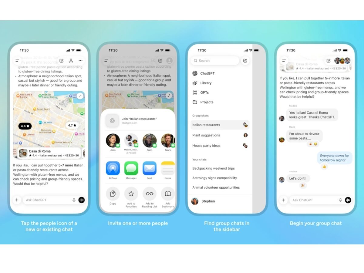 OpenAI lanzó los chat grupales en ChatGPT