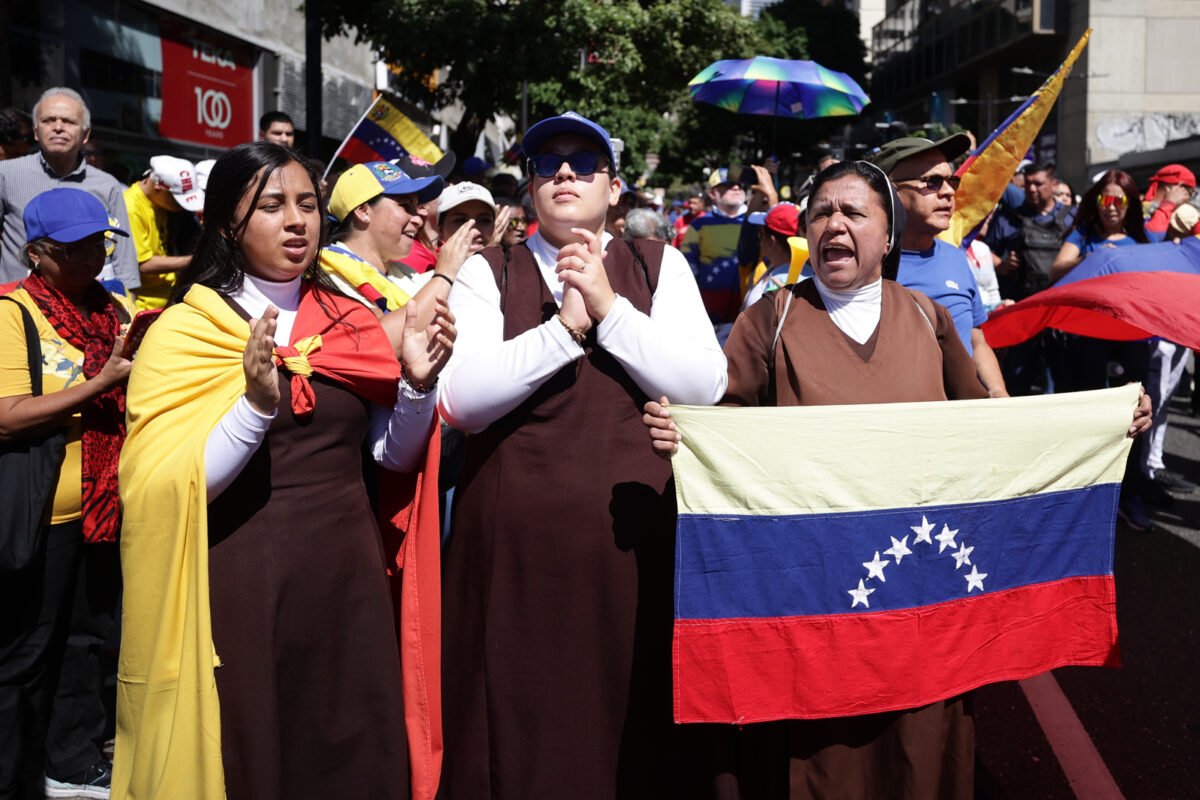 Manifestantes venezolanos