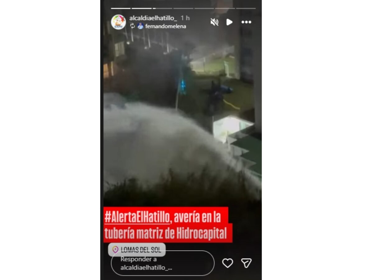 Reportaron avería en tubería de Lomas del Sol en El Hatillo: ¿qué zonas se verán afectadas?