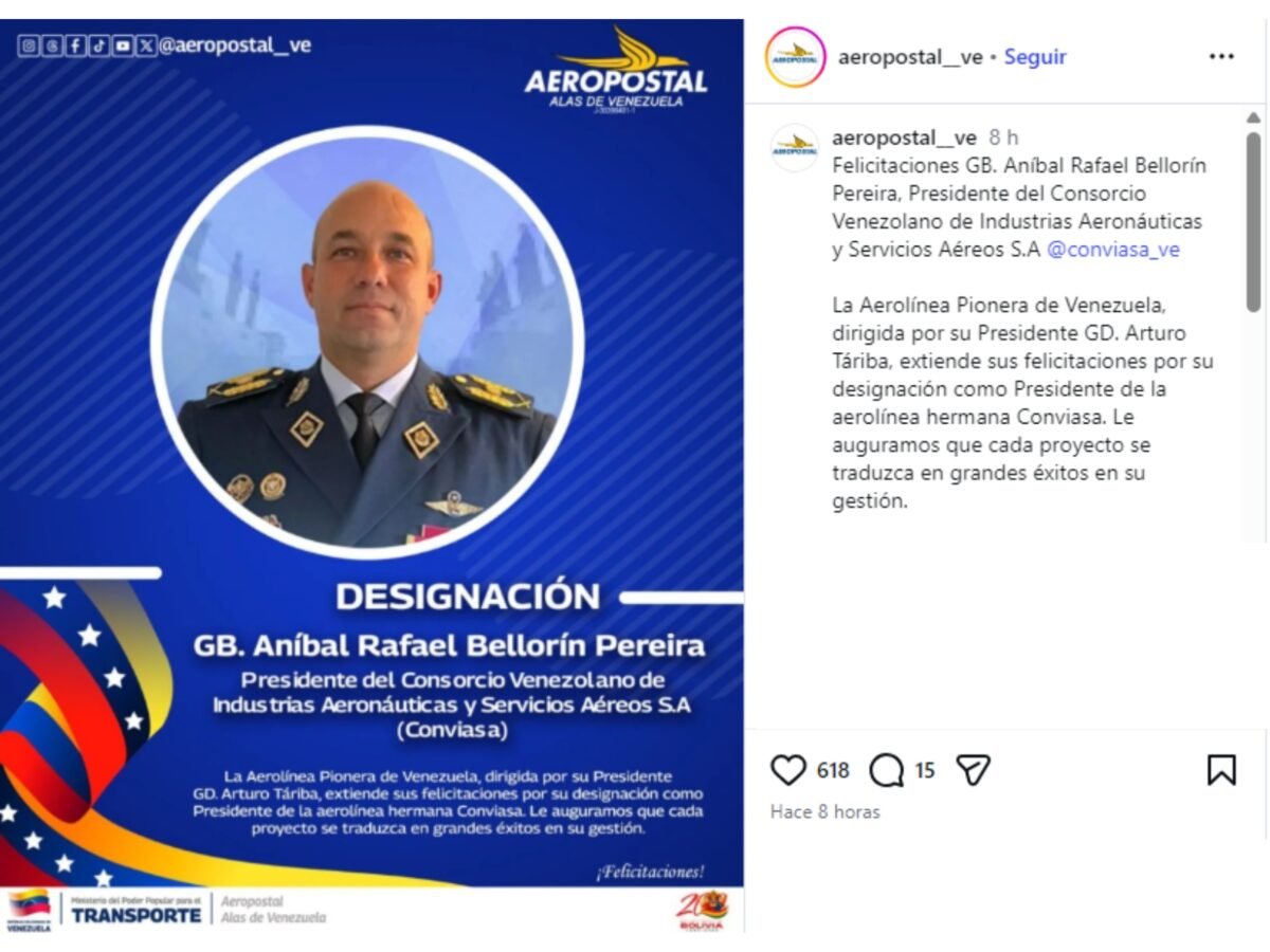 ¿Quién es Aníbal Bellorín Pereira, el nuevo presidente de la aerolínea Conviasa?