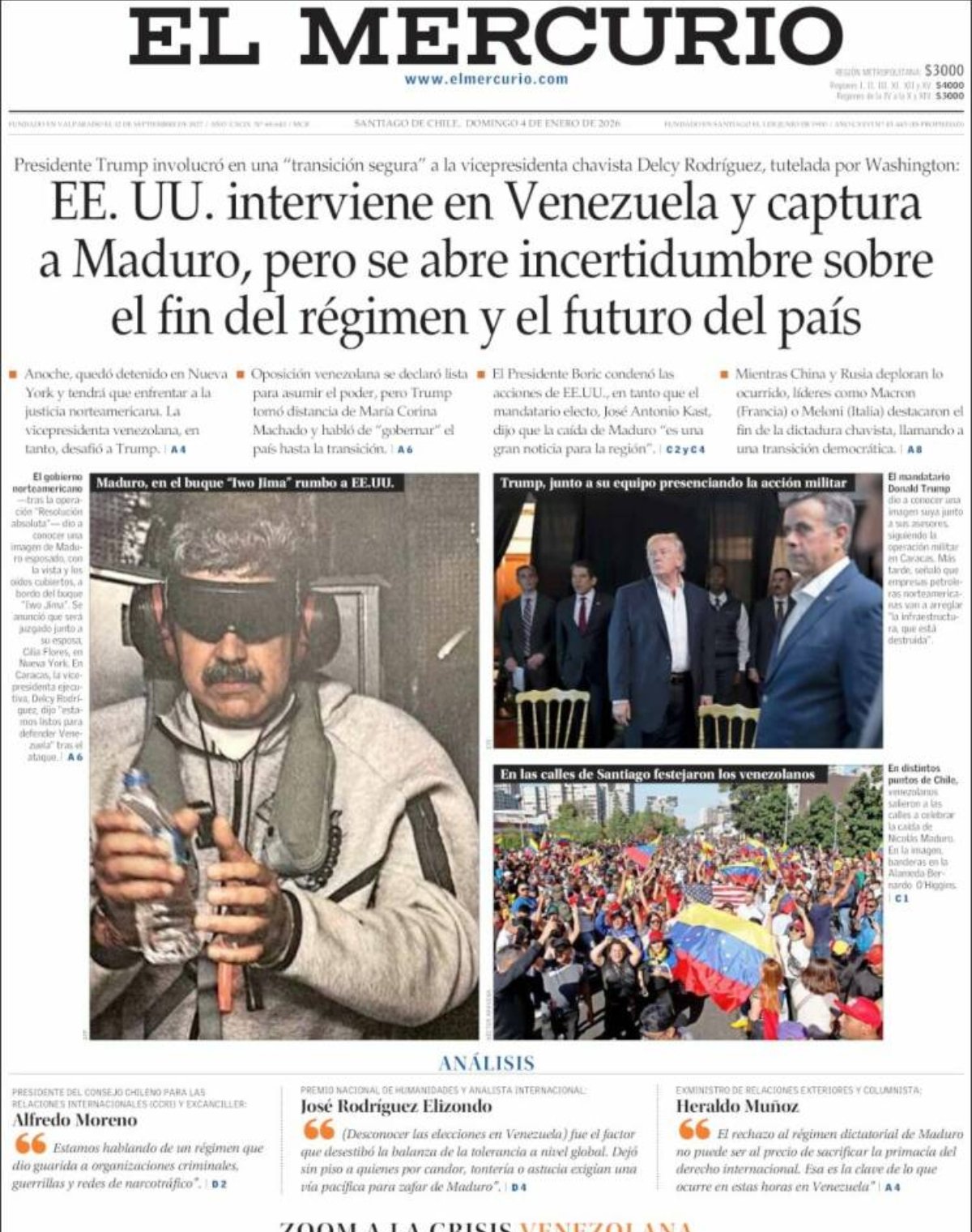 Así reseñaron los medios de comunicación del mundo la captura de Nicolás Maduro