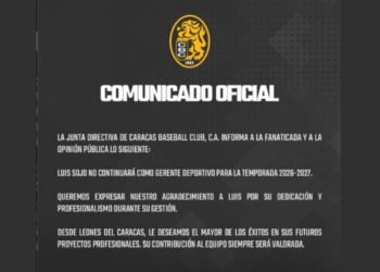 Leones del Caracas anunció la salida de Luis Sojo como gerente deportivo
