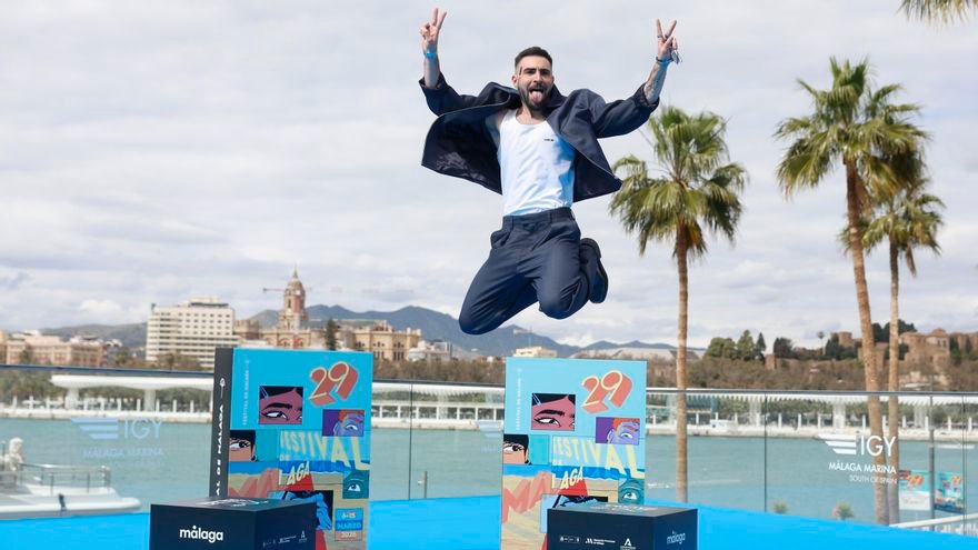 El actor Zack Gómez-Rolls durante la presentación de la película '9 lunas