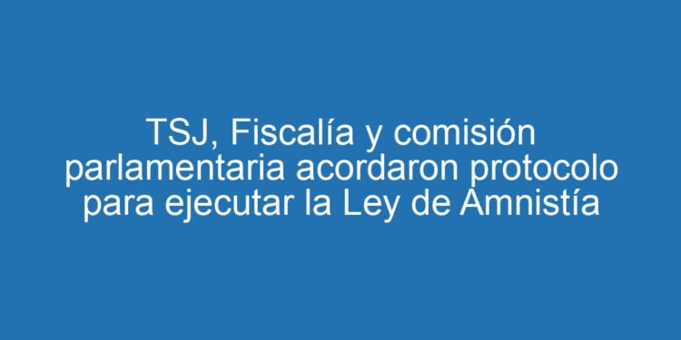 TSJ, Fiscalía y comisión parlamentaria acordaron protocolo para ejecutar la Ley de Amnistía