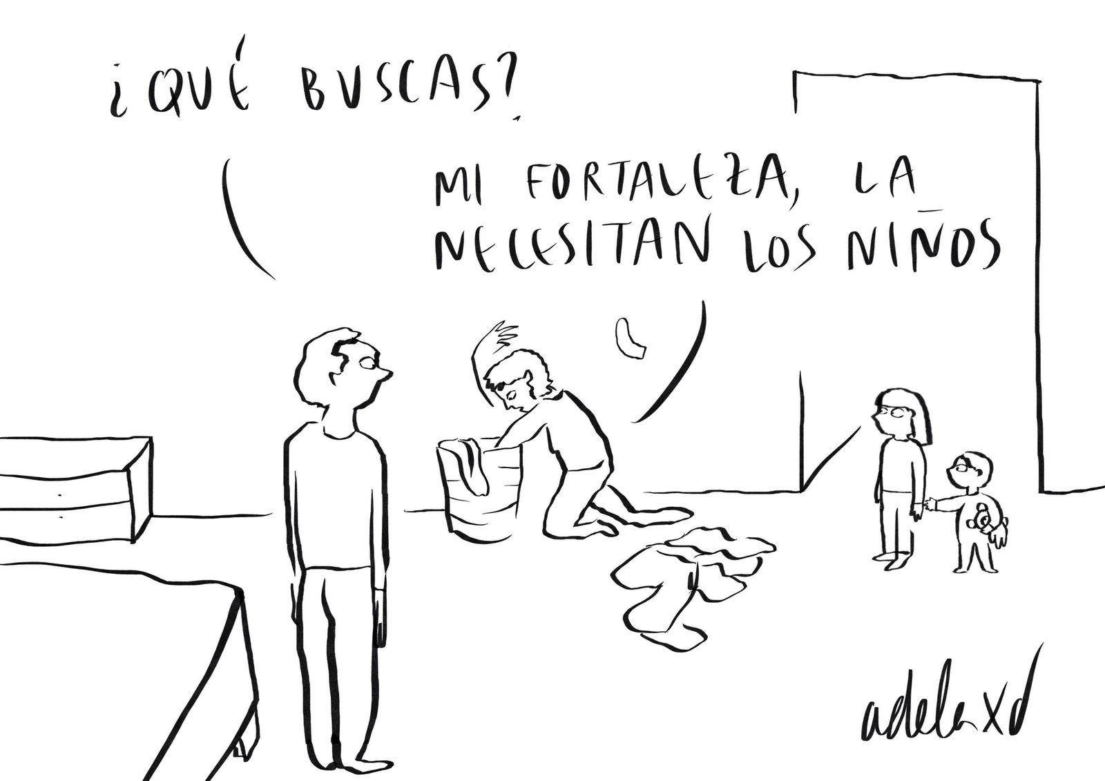Una de las ilustraciones dibujadas por Adela por dios